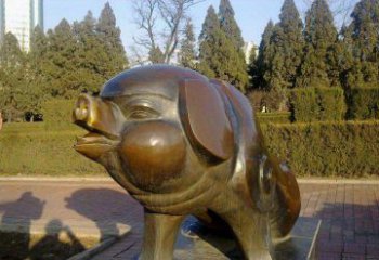 山西定制公园猪铜雕