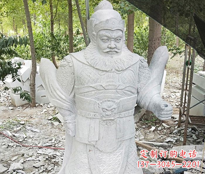 山西精美古典关公石雕