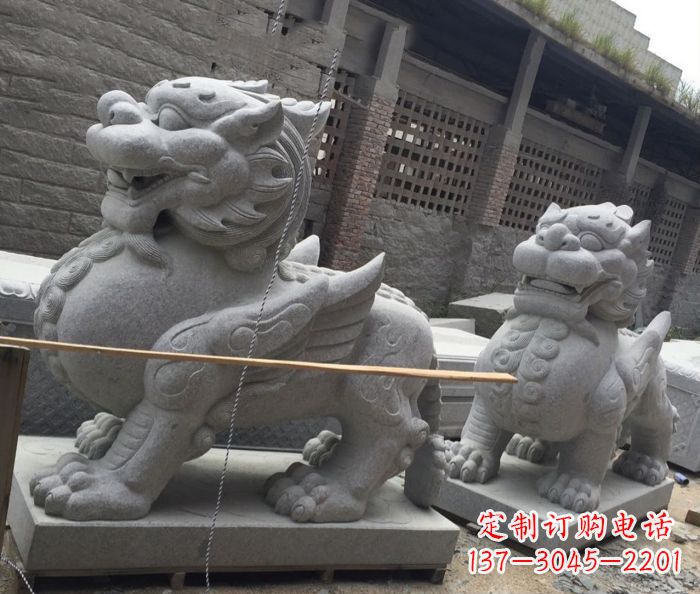 山西古代神兽大理石貔貅石雕