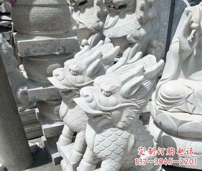 山西传统工艺,精细做工,古代神兽大理石麒麟石雕高端定制
