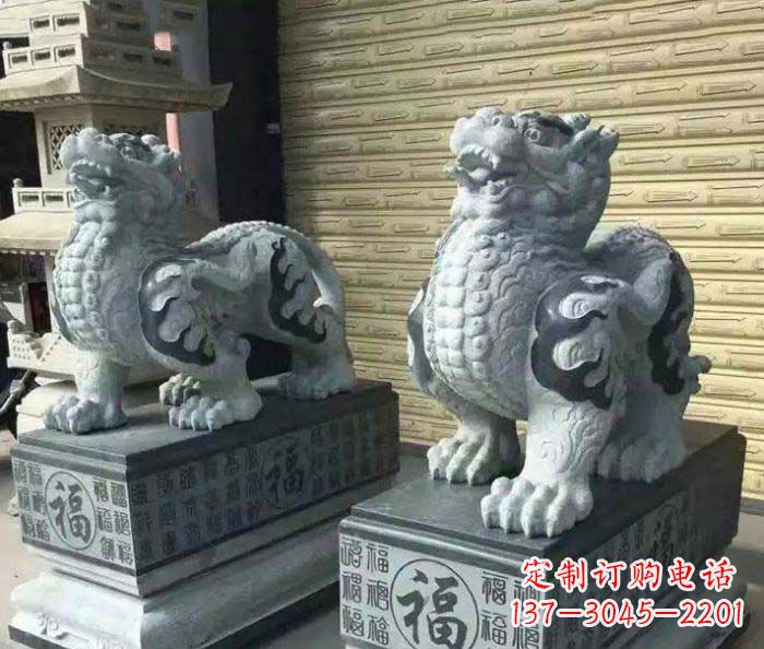 山西传承经典的古典貔貅石雕