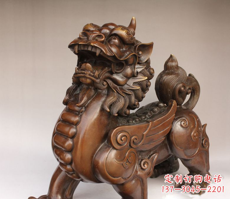 山西古代神兽貔貅铜雕
