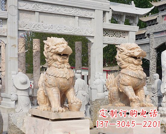 山西古典神麒麟石雕,传承古老文化