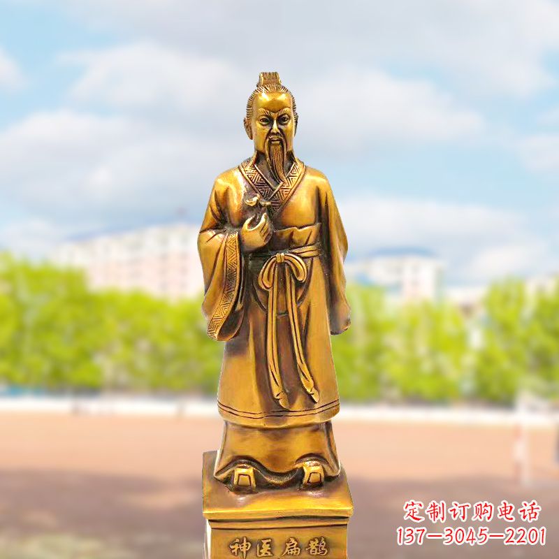 山西古代神医纯铜扁鹊雕像
