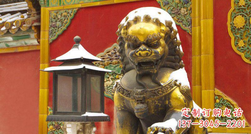 山西故宫黄铜北京狮子铜雕