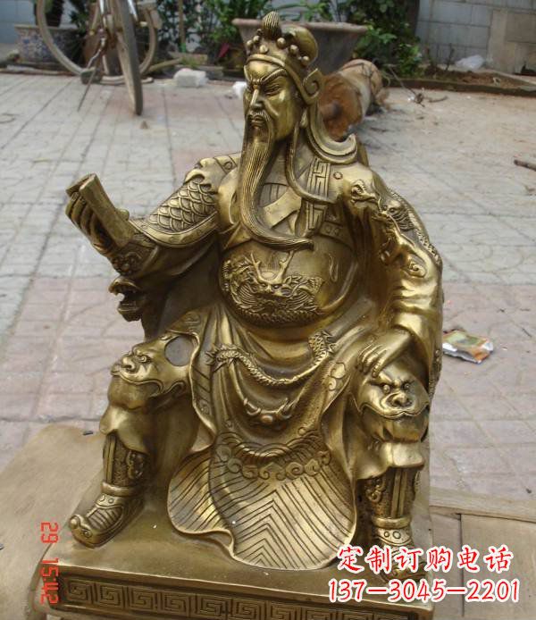 山西关公看书铸铜关二爷铜雕