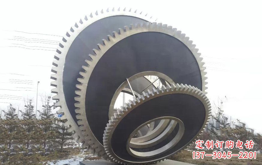 山西大型不锈钢齿轮雕塑