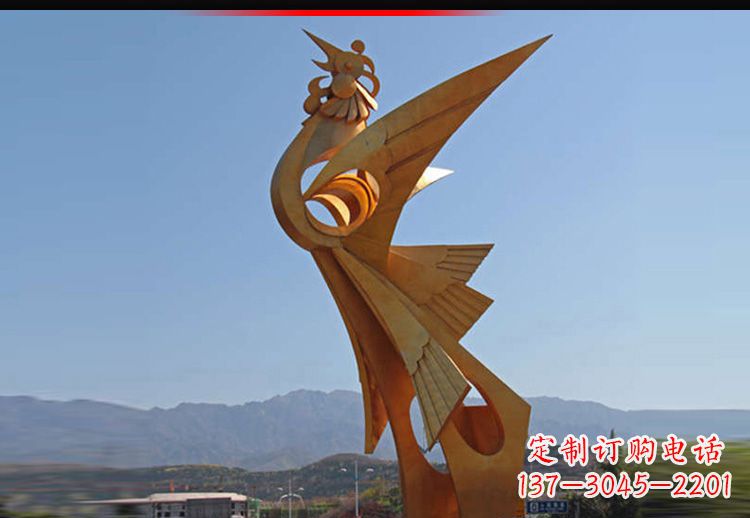 山西中领雕塑凤凰抽象雕塑11英寸