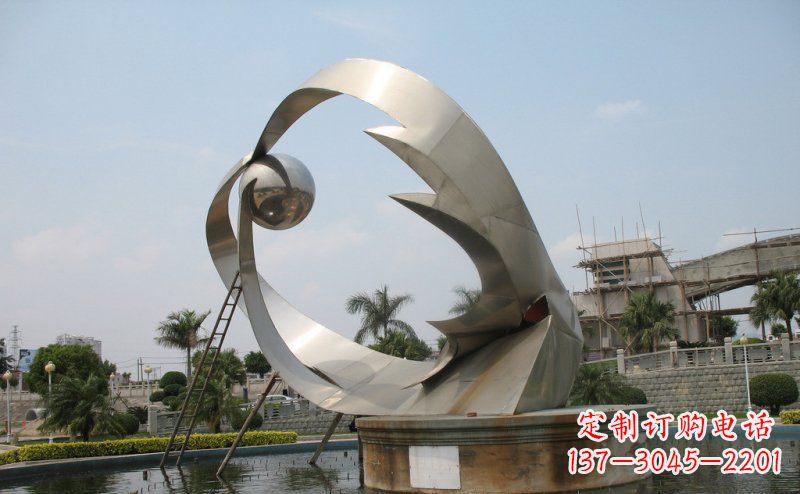 山西室外不锈钢喷泉雕塑