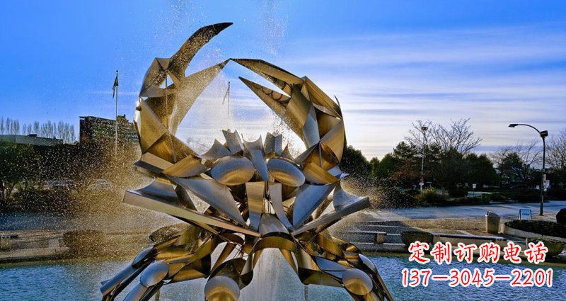 山西优美雅致的不锈钢螃蟹抽象雕塑
