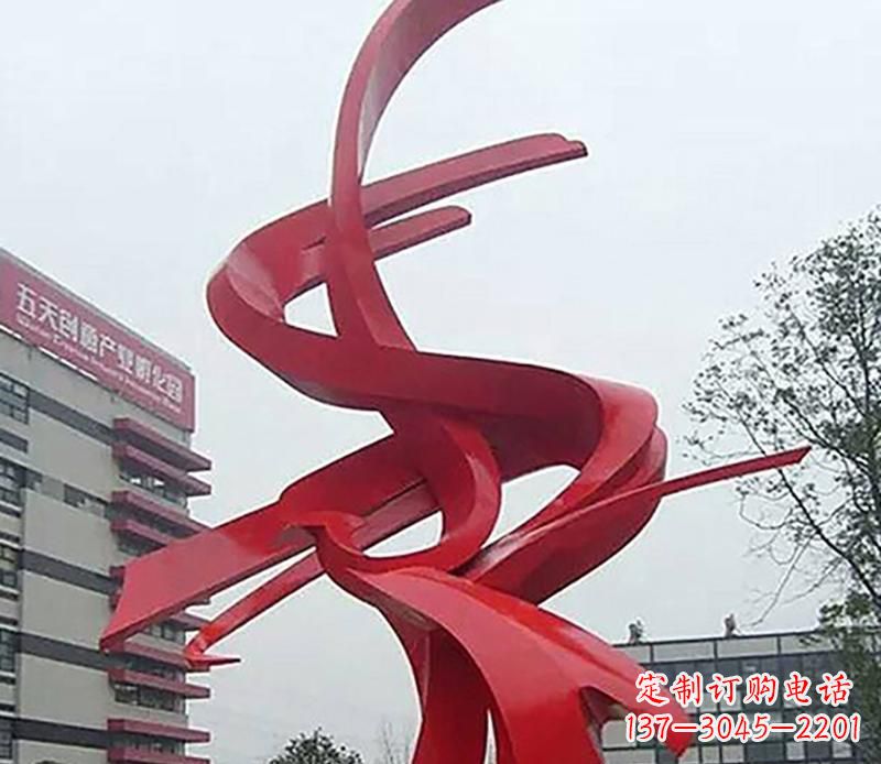 山西不锈钢抽象飘带雕塑