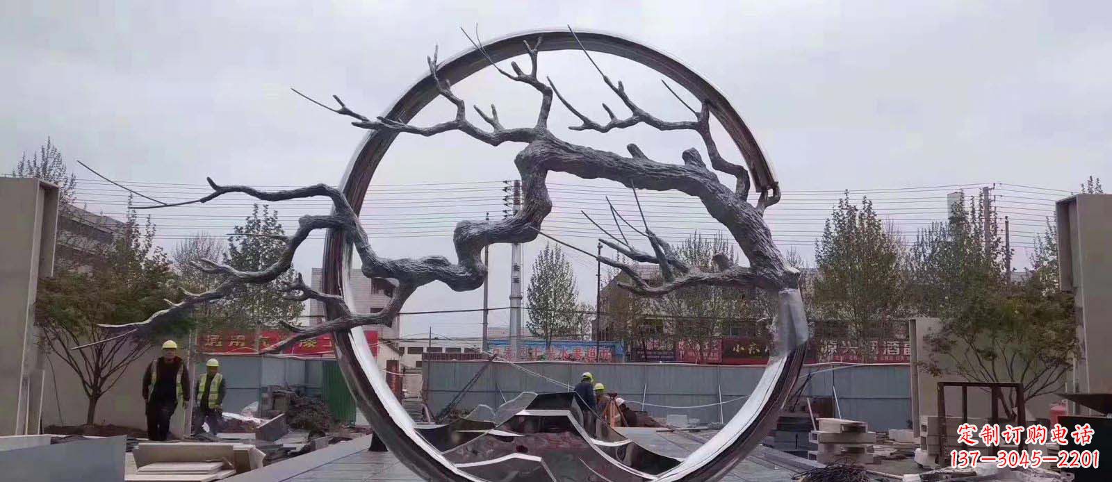 山西广场不锈钢抽象树枝雕塑