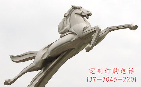 山西广场不锈钢抽象一马当先景观雕塑
