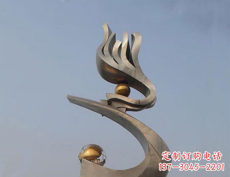 山西广场不锈钢创意凤凰雕塑