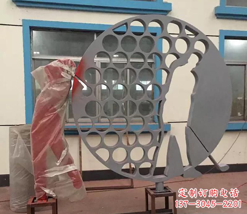 山西精致现代风格不锈钢高尔夫雕塑