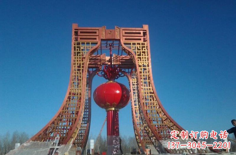 山西中领雕塑推出不锈钢大型灯笼雕塑
