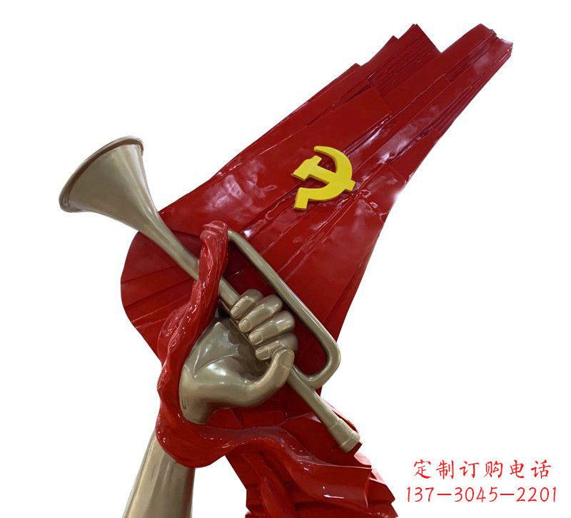 山西优质不锈钢党旗雕塑