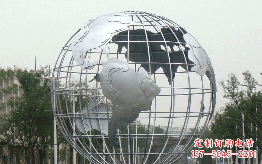 山西金属太空,伊中领雕塑的不锈钢地球雕塑;