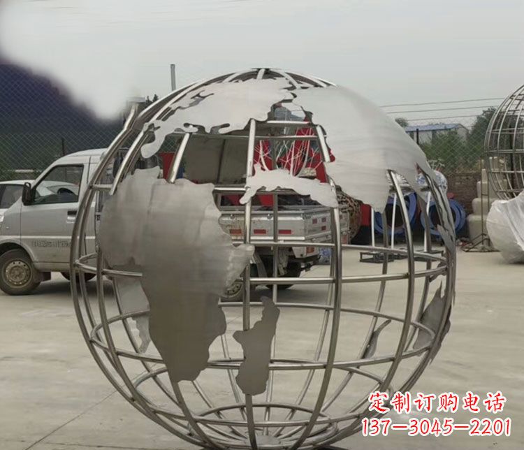 山西中领雕塑:精美不锈钢地球仪雕塑