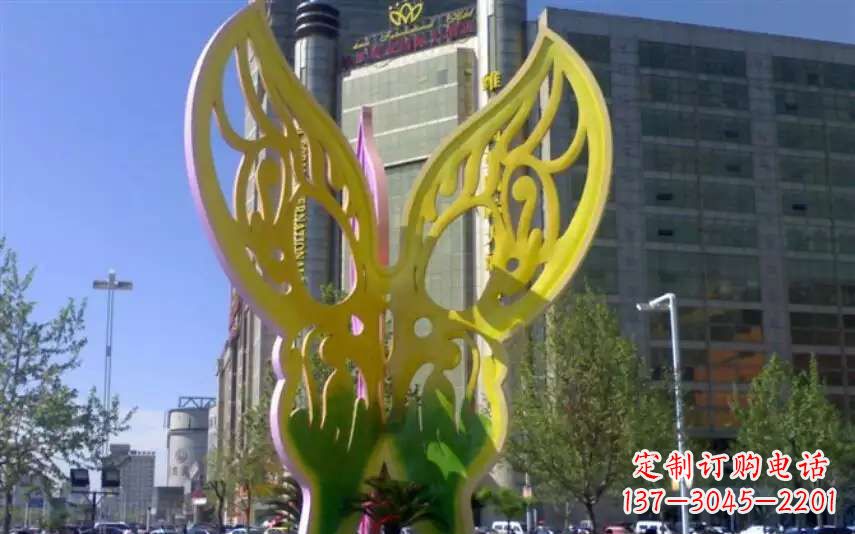 山西广场不锈钢雕刻蝴蝶雕塑