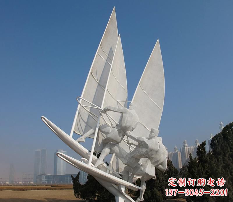 山西广场不锈钢帆船比赛运动雕塑
