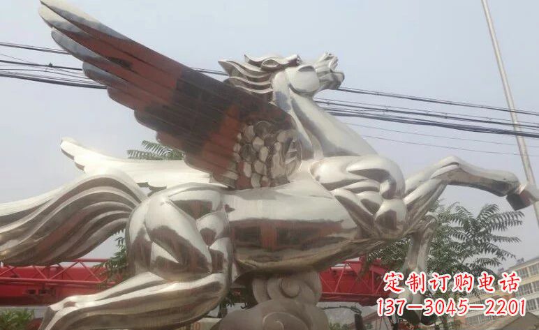 山西流畅优美的不锈钢飞马雕塑
