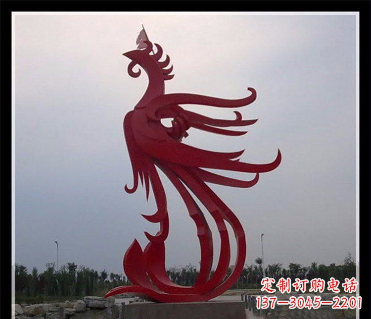 山西精美不锈钢凤凰雕塑