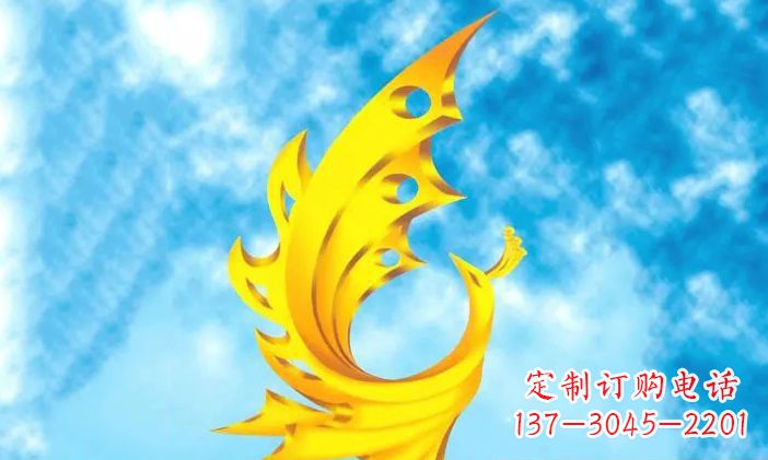 山西广场不锈钢凤凰雕塑 (4)