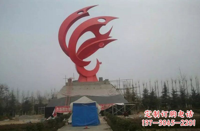 山西优雅精致的不锈钢凤凰雕塑