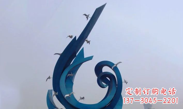 山西广场不锈钢鸽子雕塑 (2)