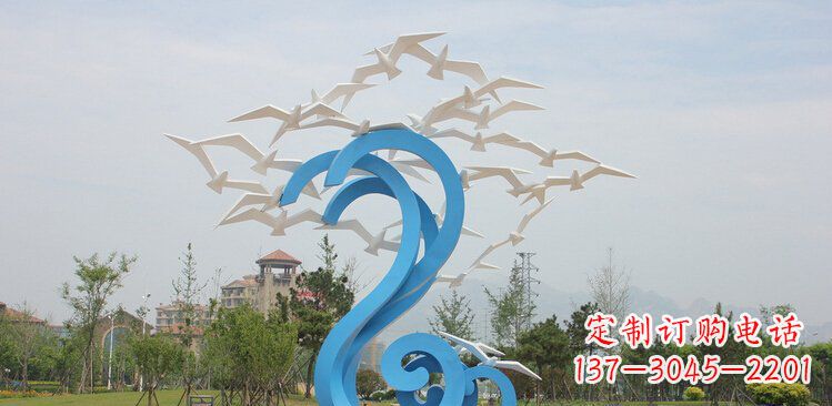 山西广场不锈钢和平鸽子雕塑