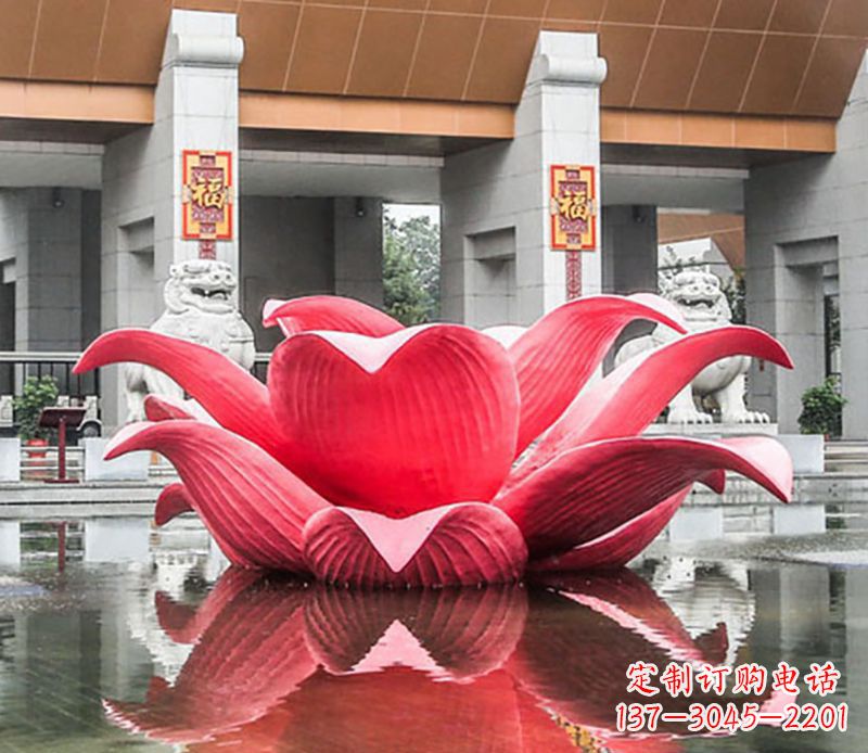 山西广场不锈钢荷花景观雕塑