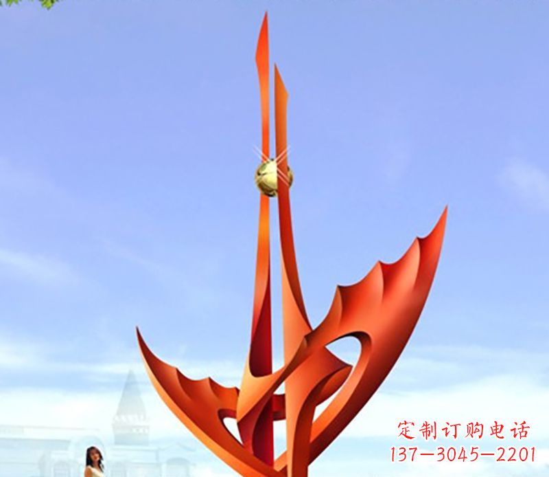 山西广场不锈钢火炬抽象雕塑