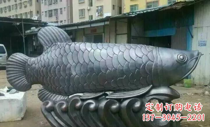 山西精雕细琢的不锈钢金龙鱼雕塑