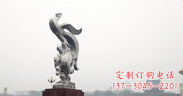 山西广场不锈钢娈凤腾飞凤凰景观雕塑