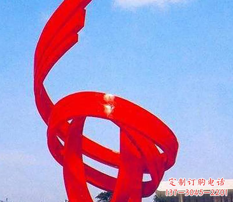 山西广场不锈钢螺旋飘带景观雕塑
