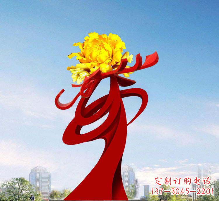 山西中领雕塑:牡丹花开,把美景永久定格