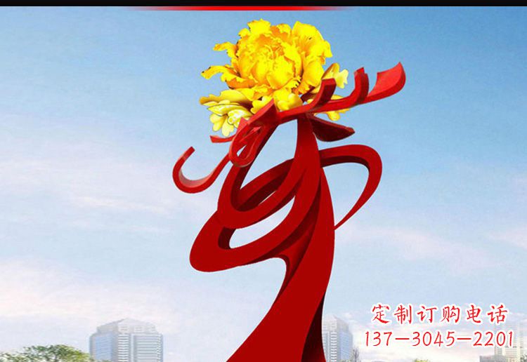 山西欣赏静谧的雕塑之美:不锈钢牡丹花雕塑