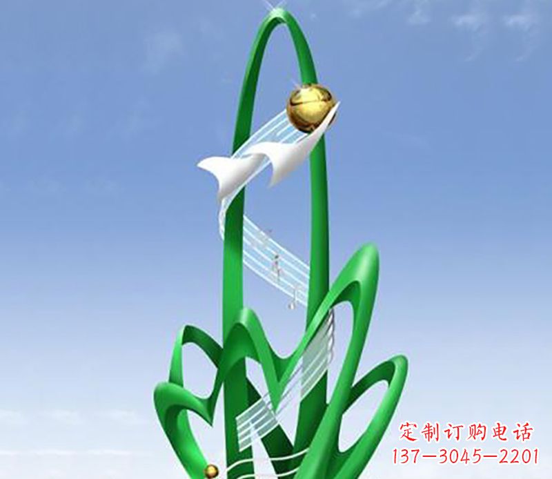 山西广场不锈钢树叶景观雕塑