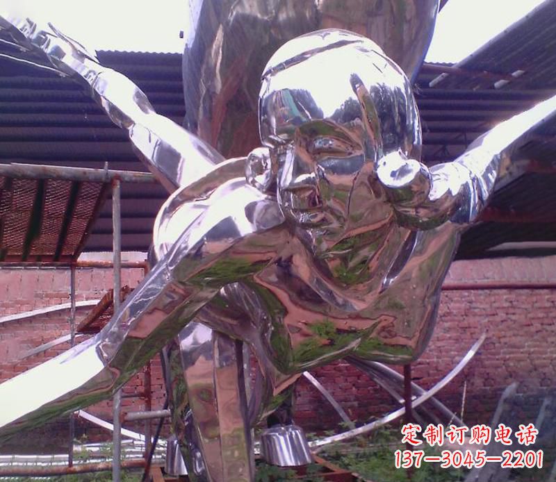 山西广场不锈钢运动员雕塑