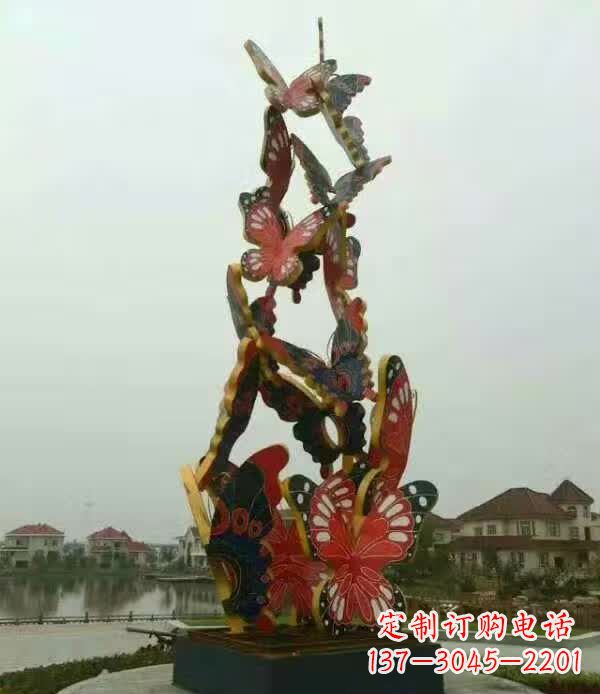 山西中领雕塑：精美不锈钢蝴蝶雕塑
