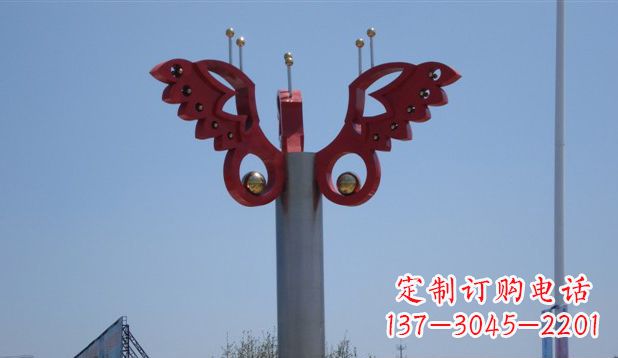 山西广场抽象不锈钢蝴蝶雕塑