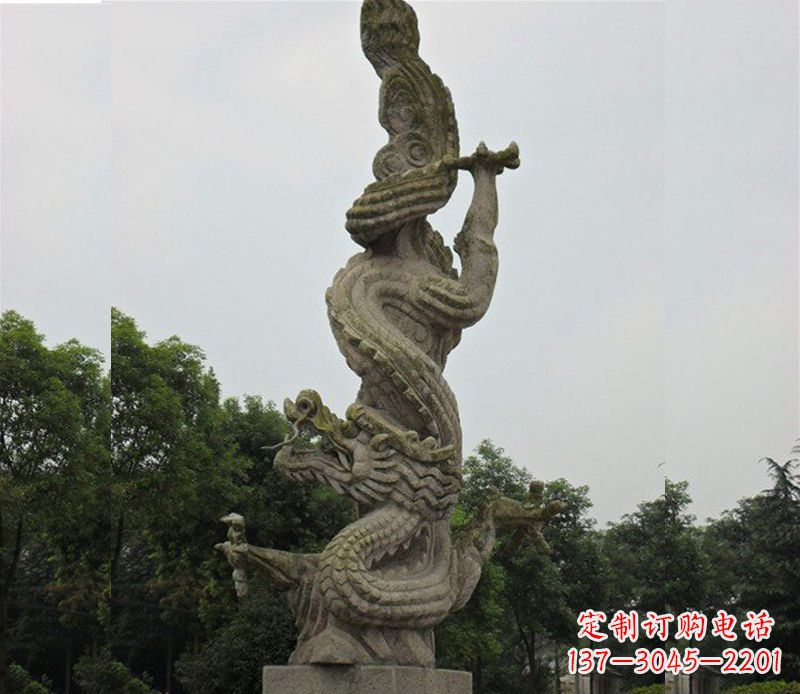 山西广场大理石龙雕塑