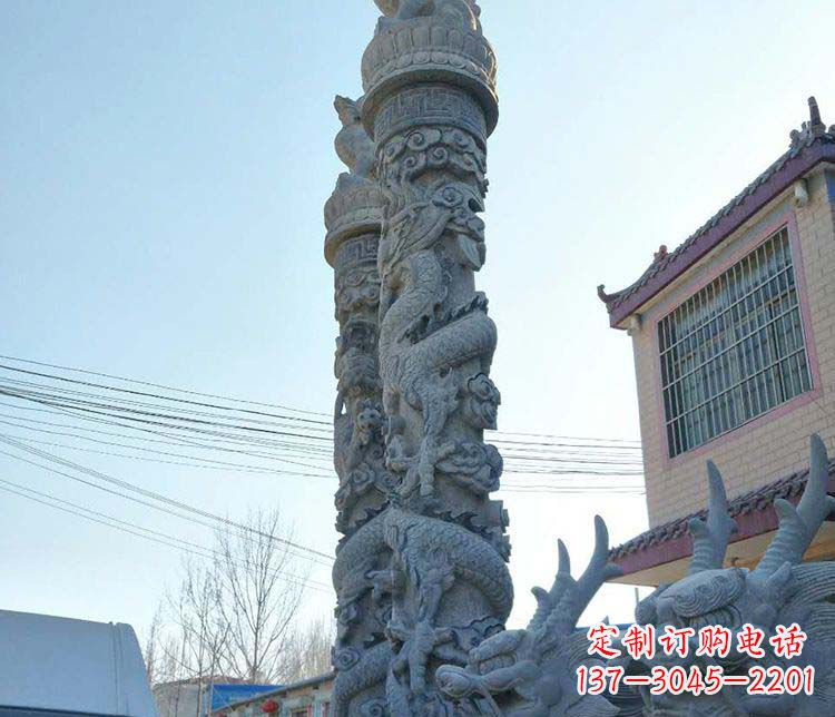 山西广场大理石盘龙柱景观石雕