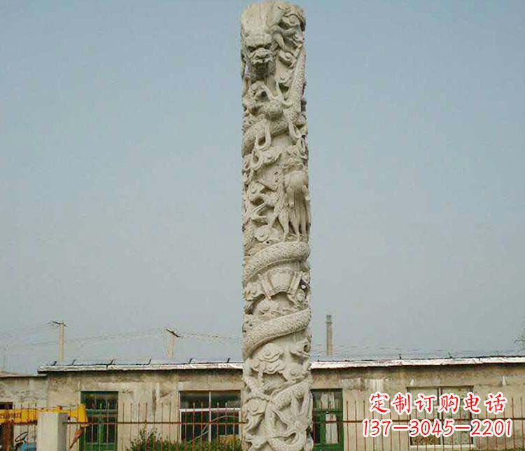 山西中领雕塑——独具特色的大理石盘龙柱雕塑