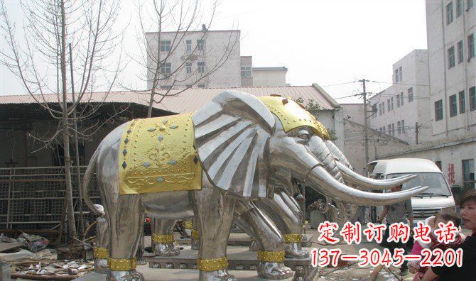 山西巨大不锈钢大象雕塑