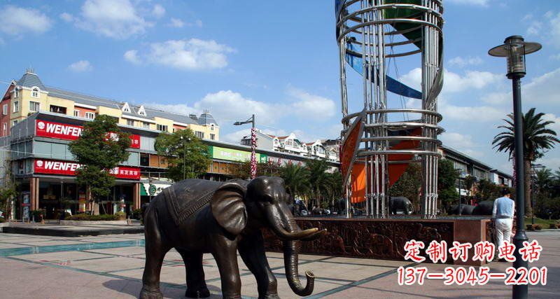 山西广场大象动物铜雕