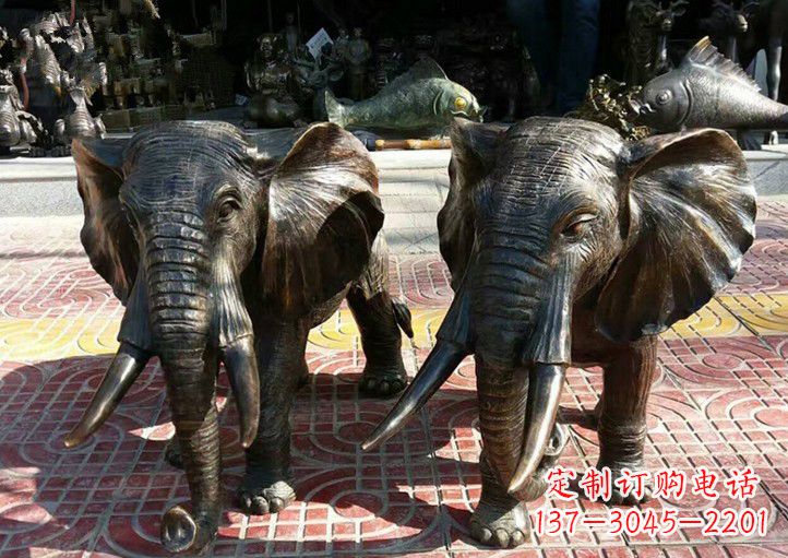 山西广场大象铜雕