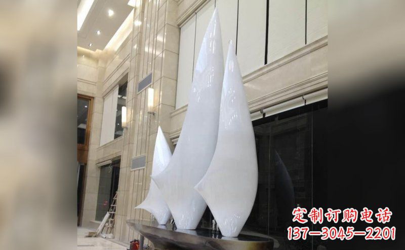 山西广场帆船不锈钢雕塑