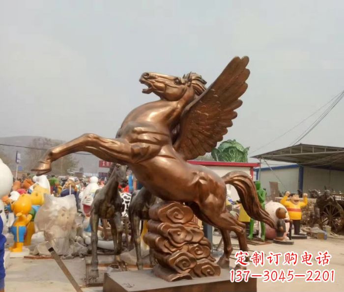 山西广场飞马铜雕,精美绝伦